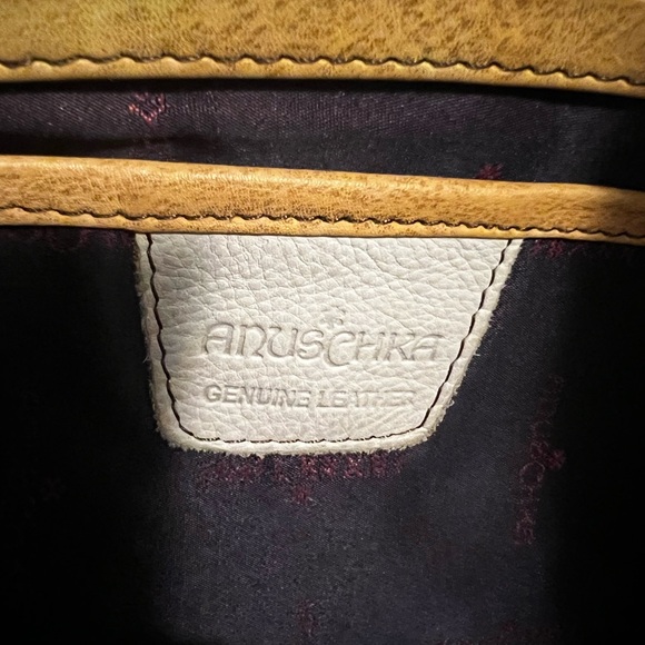 Anuschka Hand-Painted Butterfly Design Green Leather Tote - Picture 12 of 16